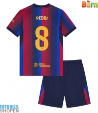 Billiga Barcelona Pedri Gonzalez #8 Hemmatröja Barn 2026-27 Kortärmad (+ Korta byxor)